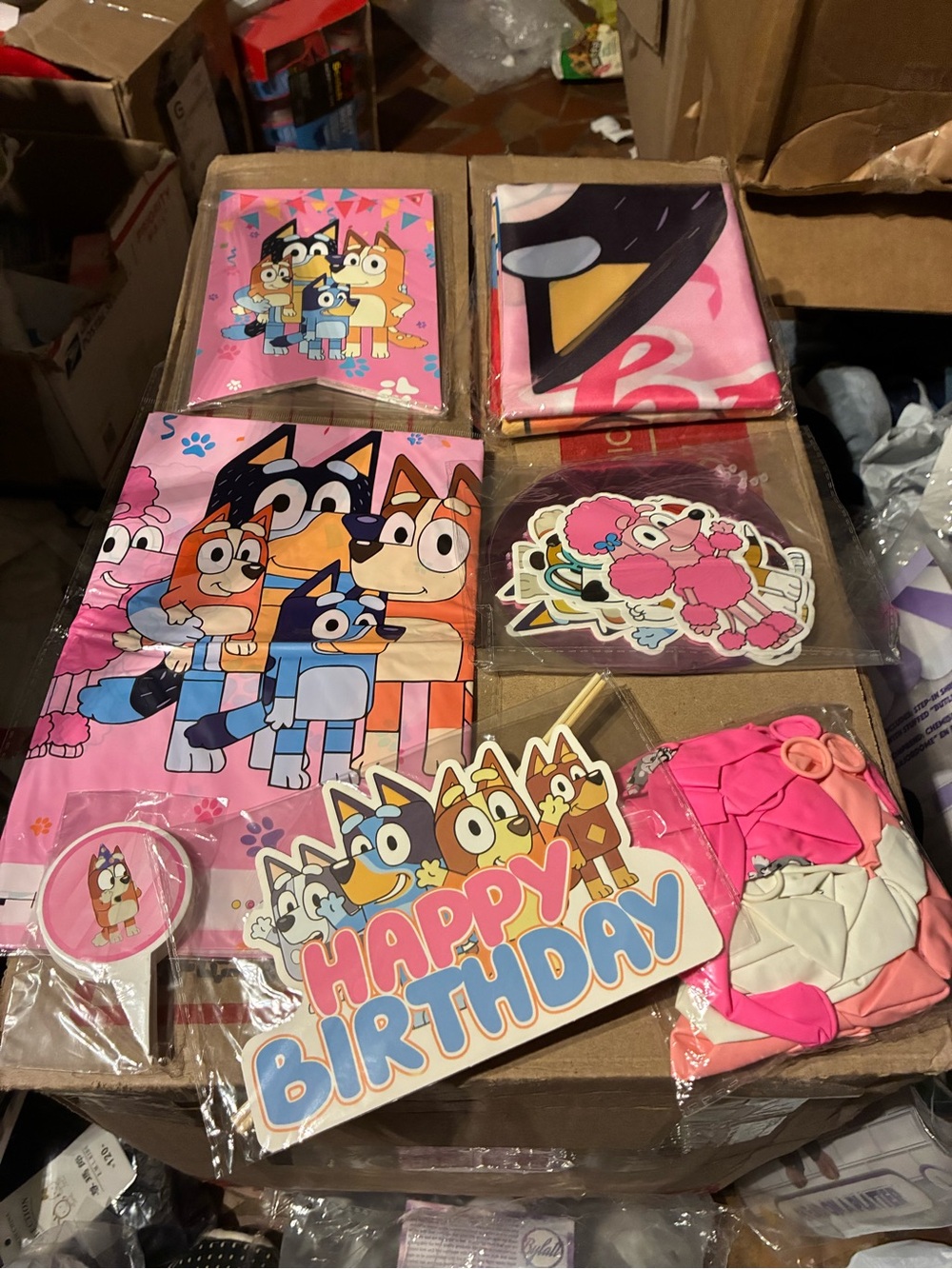 Bluey Pink Birthday Party Supplies Kit - Pink Bluey Decoration Set